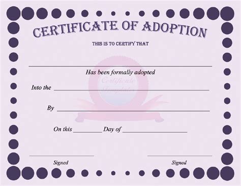 Animal Shelter Use Template Scholarship Certificate This scholarship award certificate template has a simple yet elegant layout. . Fake adoption papers